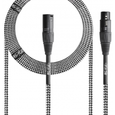 Mophead 15 Foot 4.5m XLR Extension Braided Cable White Black