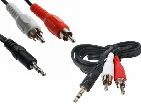 3.5 mm Stereo Plug To 2 RCA Male Audio Cable 3m