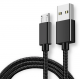 Braided Micro USB 3m 2amp Black Cable