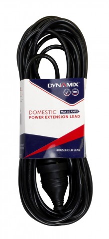 DYNAMIX 3M 240v 10A Standard Duty Power Extension Lead Black