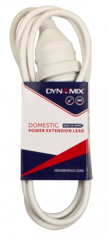 DYNAMIX 7M 240v 10A Standard Duty Power Extension Lead White