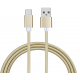 Braided USB Type C 2m 2amp Gold Cable