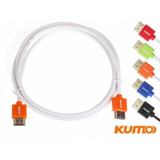 Kumo colour elite series slim HDMI cable - Orange 1.5m