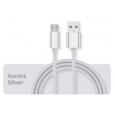 Braided Micro USB 2m 2amp Silver Cable