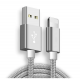 Braided USB 8 pin for iphone 2m 2amp Silver Cable