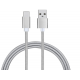 Braided USB Type C 1m 2amp Silver Cable