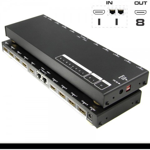 8 Way HDMI Splitter with Cat 6 Input