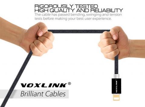 Voxlink 8 Pin USB 1m Metal Braided Cord Data Sync Cable for iPhone